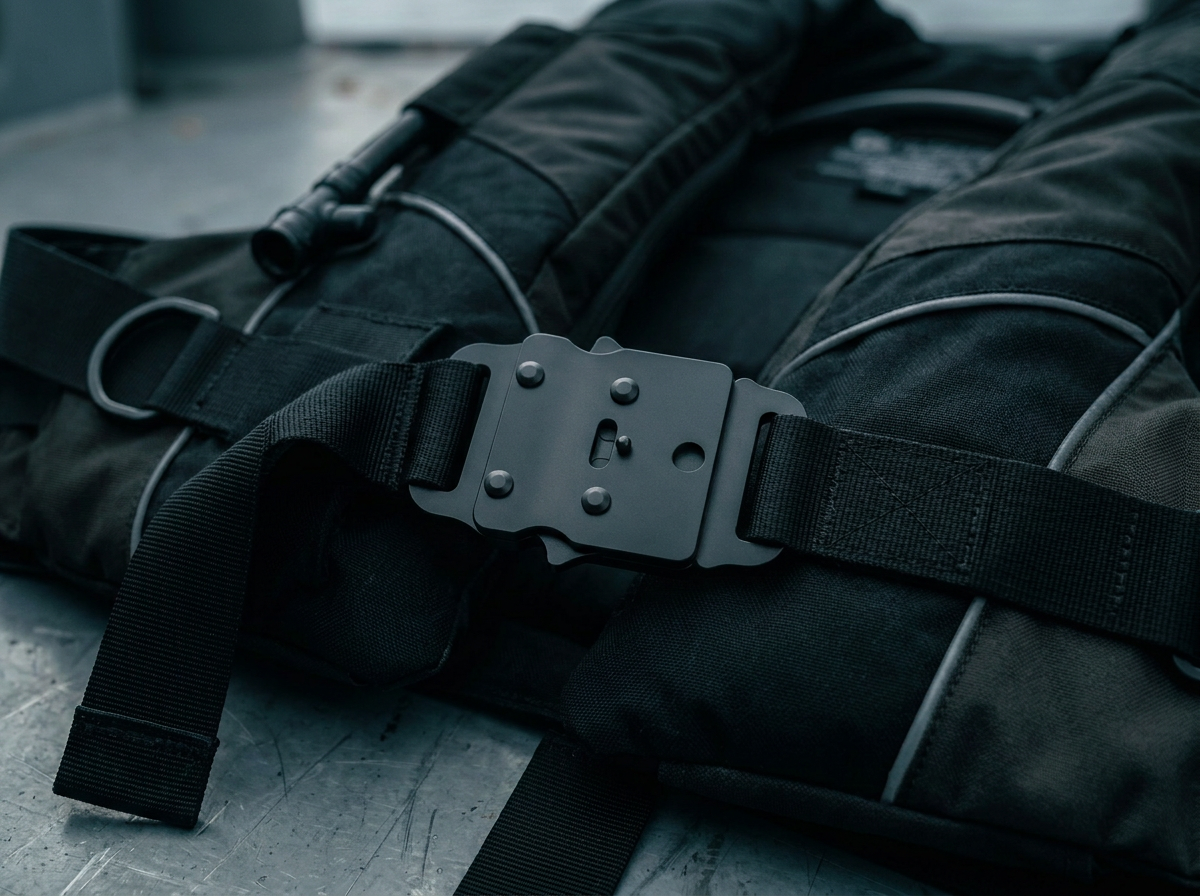 MAKO buckle as the front closure on a tactical life jacket